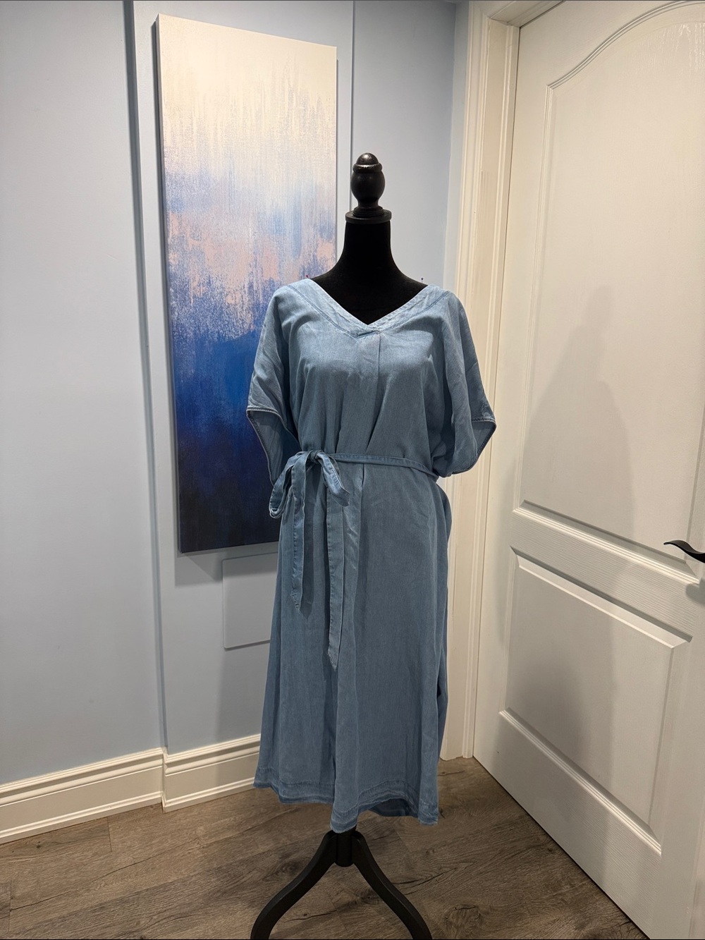 Penningtons Light Blue High-Low Dress with Tie Waist
